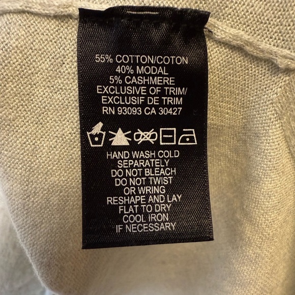 Nic + Zoe Soft Gray Twinkle Pullover Cashmere Cotton Blend Women’s Size Small - Picture 6 of 7